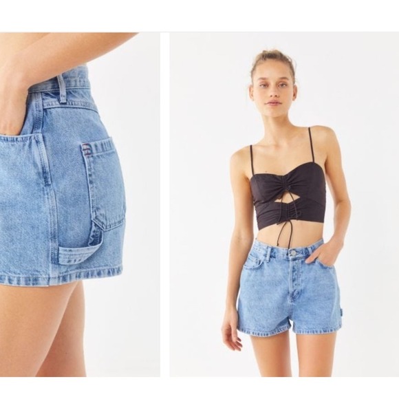 BDG Denim Carpenter Shorts High Rise Distressed Pockets Size 28 - Picture 1 of 7